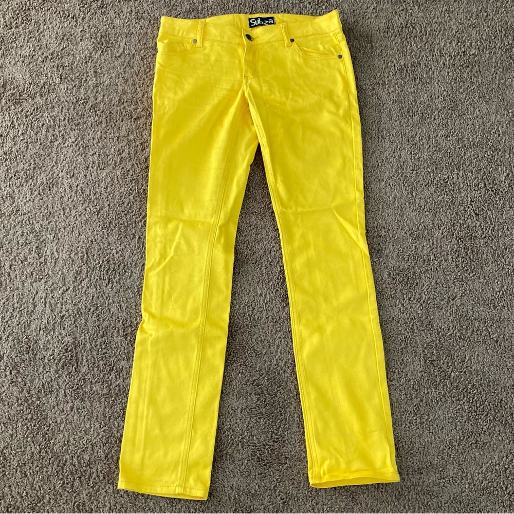 Y2K SUBZA Stretch Jeans Size 12 Yellow